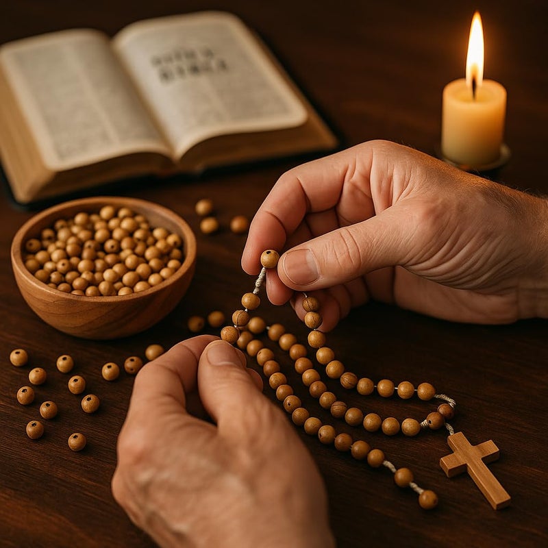 ZULUF 6mm Olive Wood Beads Bulk 500pcs â€“ Natural Wooden Pieces for Jewelry Making, Catholic Rosary Supplies, Bracelet Necklace Craft Parts, DIY Macrame, Holy Land with Certificate BEAD021 - Image 4
